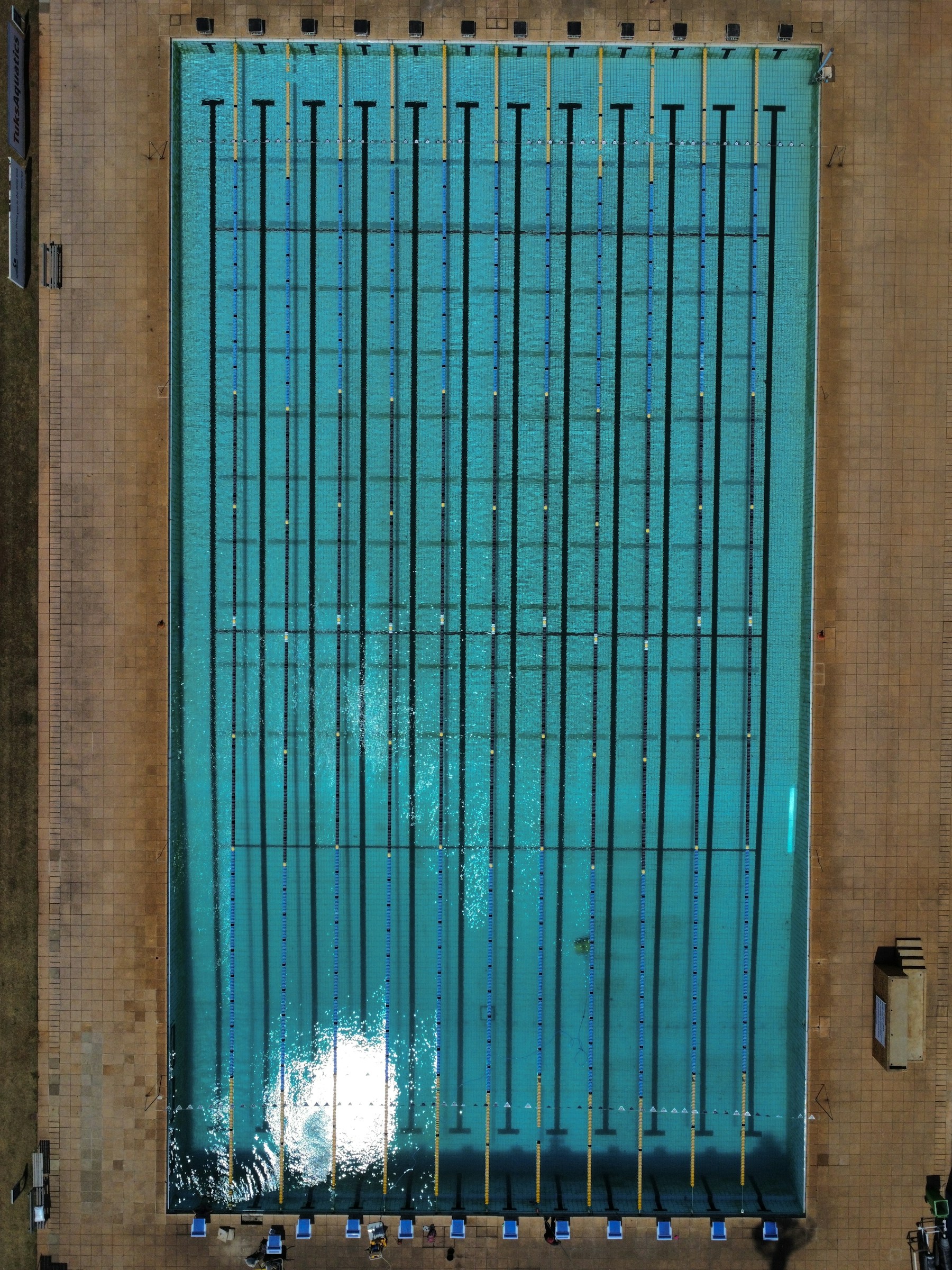 Swimming lanes in a turquoise pool